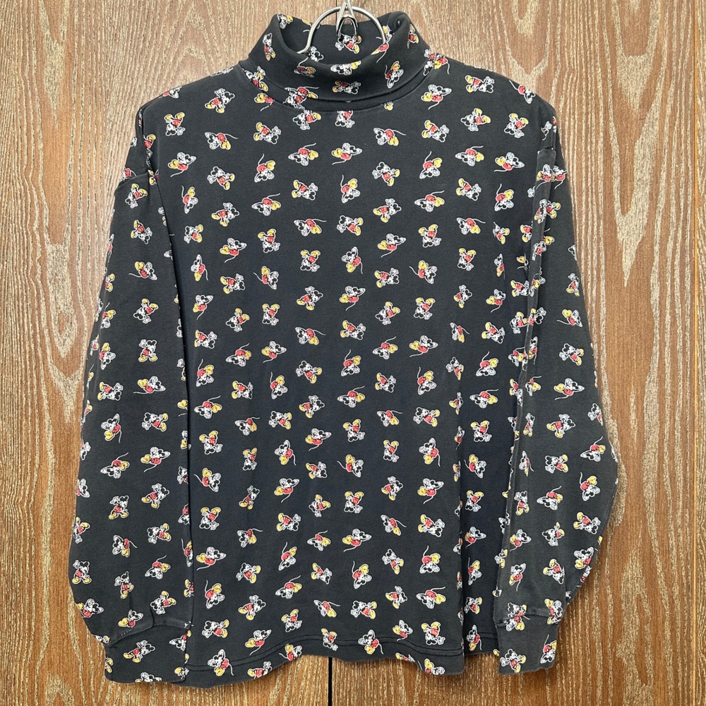 Vintage Mickey & Co Disney Mickey Mouse All Over Print Mock Neck Sweatshirt AOP